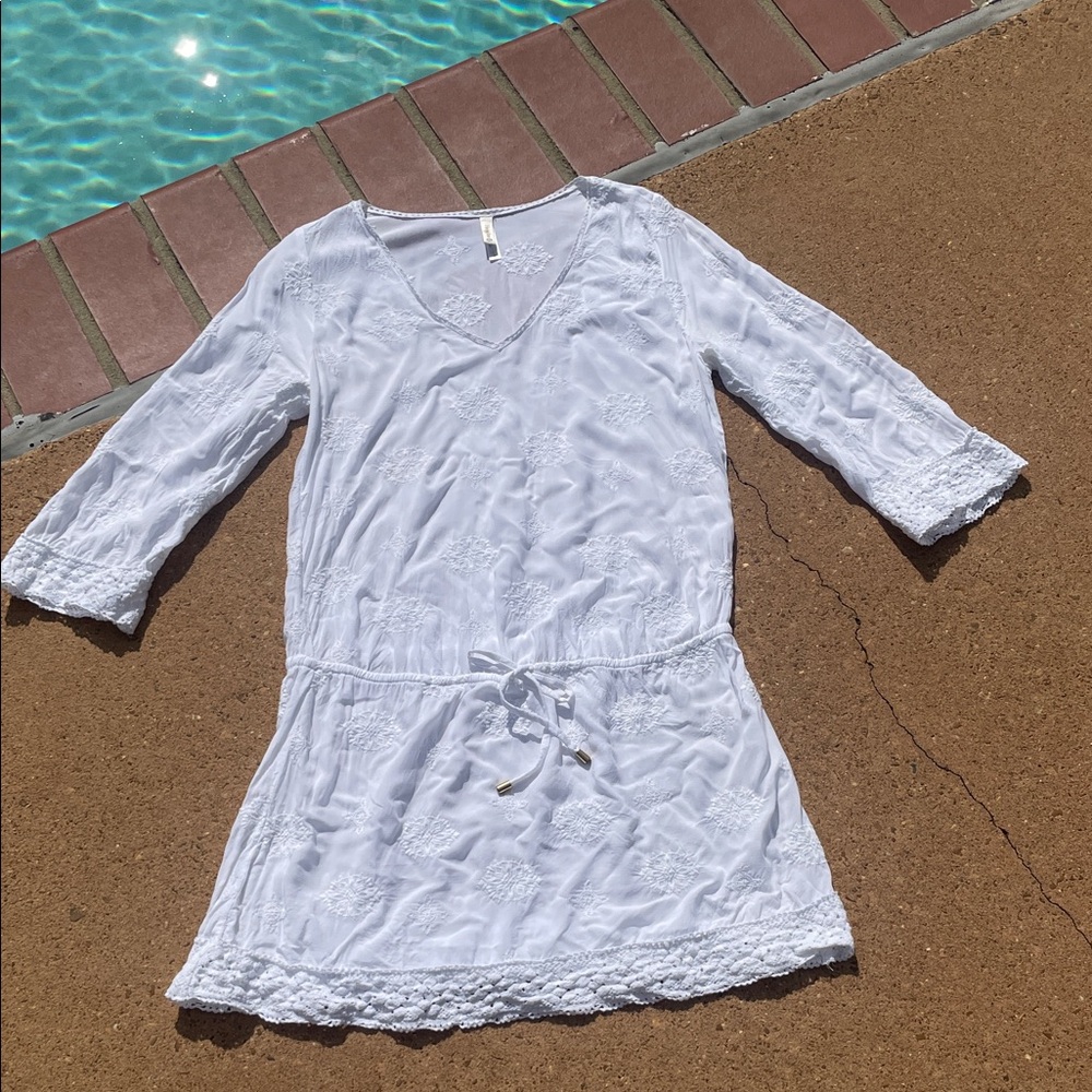 White Beach Cover-Up Dress by Helen Jon